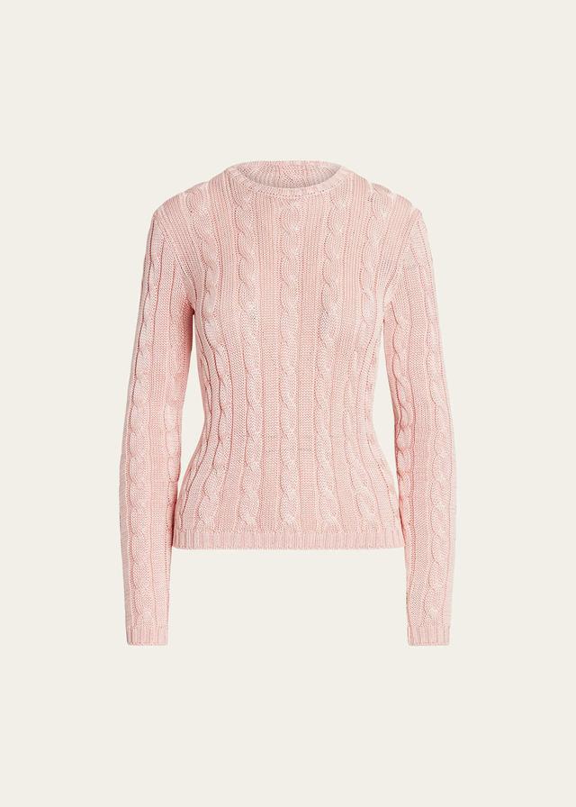 Womens Crystal Cabled Silk Sweater Product Image