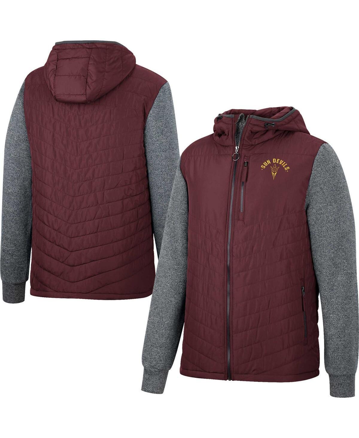 Mens Colosseum Maroon Arizona State Sun Devils Course Herringbone Full-Zip Hoodie - Maroon Product Image