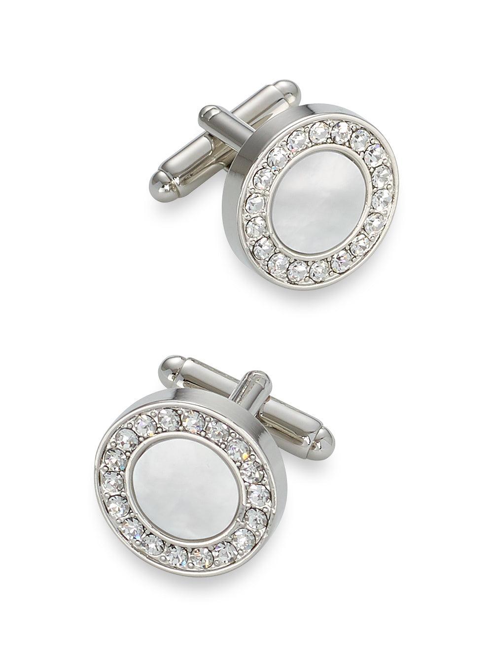 Mother Of Pearl & Crystal Cufflinks Product Image