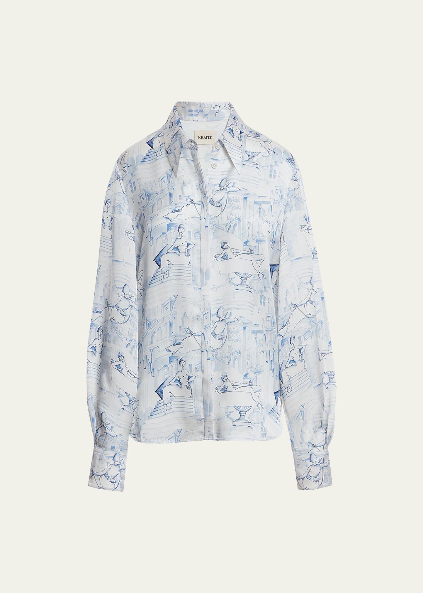 Womens Minta Printed Oversized Shirt Product Image