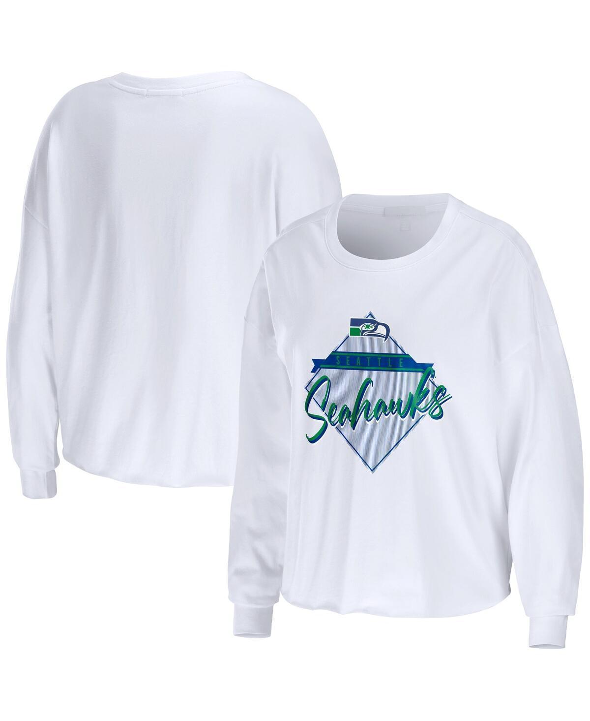 Womens WEAR by Erin Andrews Seattle Seahawks Domestic Cropped Long Sleeve T-Shirt Product Image