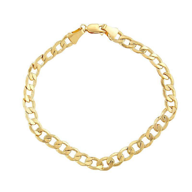 Jordan Blue Mens 10k Gold Curb Chain Necklace Yellow Product Image