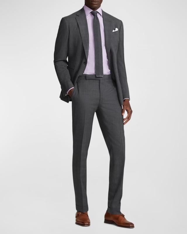 Mens Kent Hand-Tailored Glen Plaid Suit Product Image