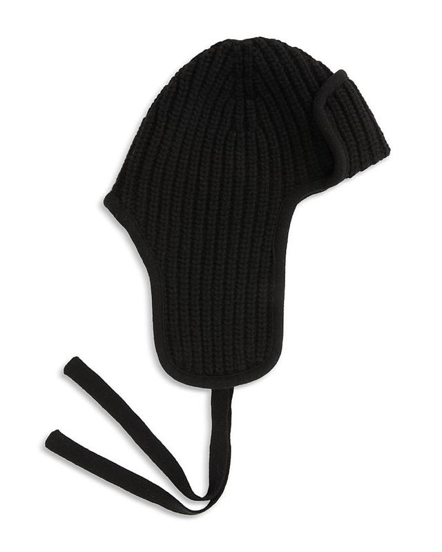 Moncler Wool Ribbed Aviator Hat Product Image