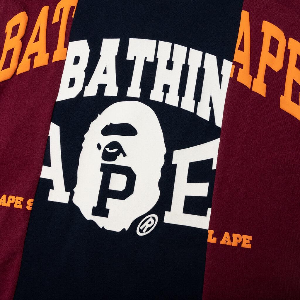 Bape Badges Color Blocking Tee - Navy Male Product Image