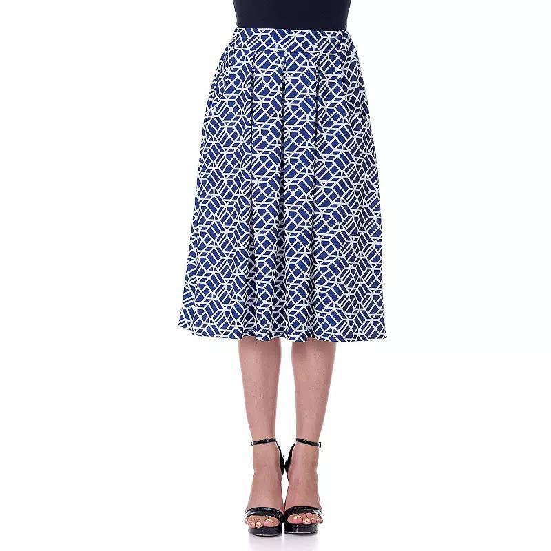 Womens 24Seven Comfort Pleated Knee Length Pocket Skirt Blue Team Product Image