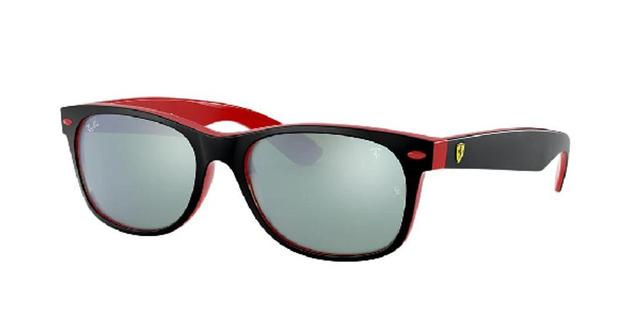 RAY BAN Rb2132m Scuderia Ferrari Collection Sunglasses Black Frame Silver Lenses 55-18 Product Image