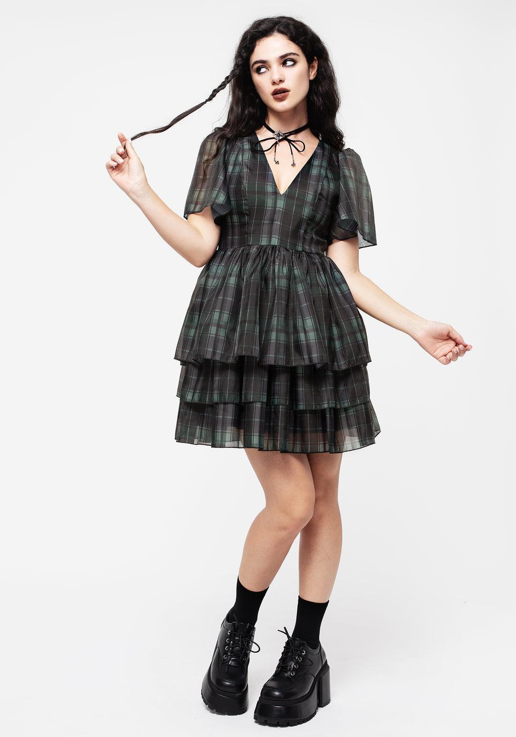 Checkmate Layered Organza Mini Dress Product Image