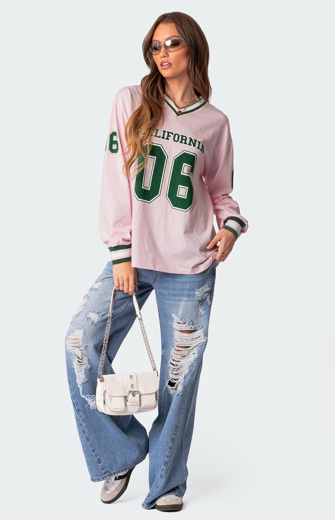 Edikted Women's Cali Oversized Baseball T-Shirt Product Image