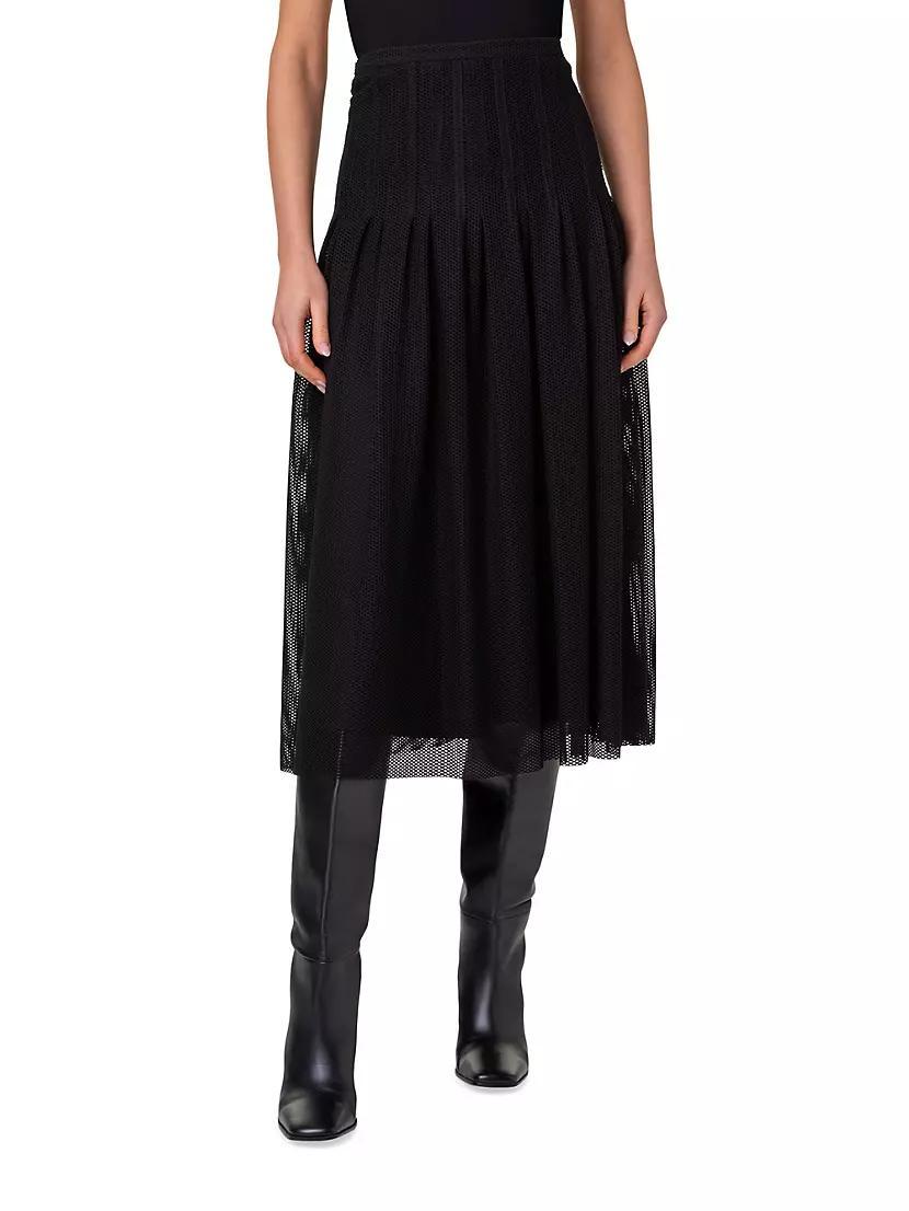 Stretch Mesh A-Line Midi-Skirt Product Image