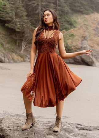 Layana Dress in Cinnamon Product Image