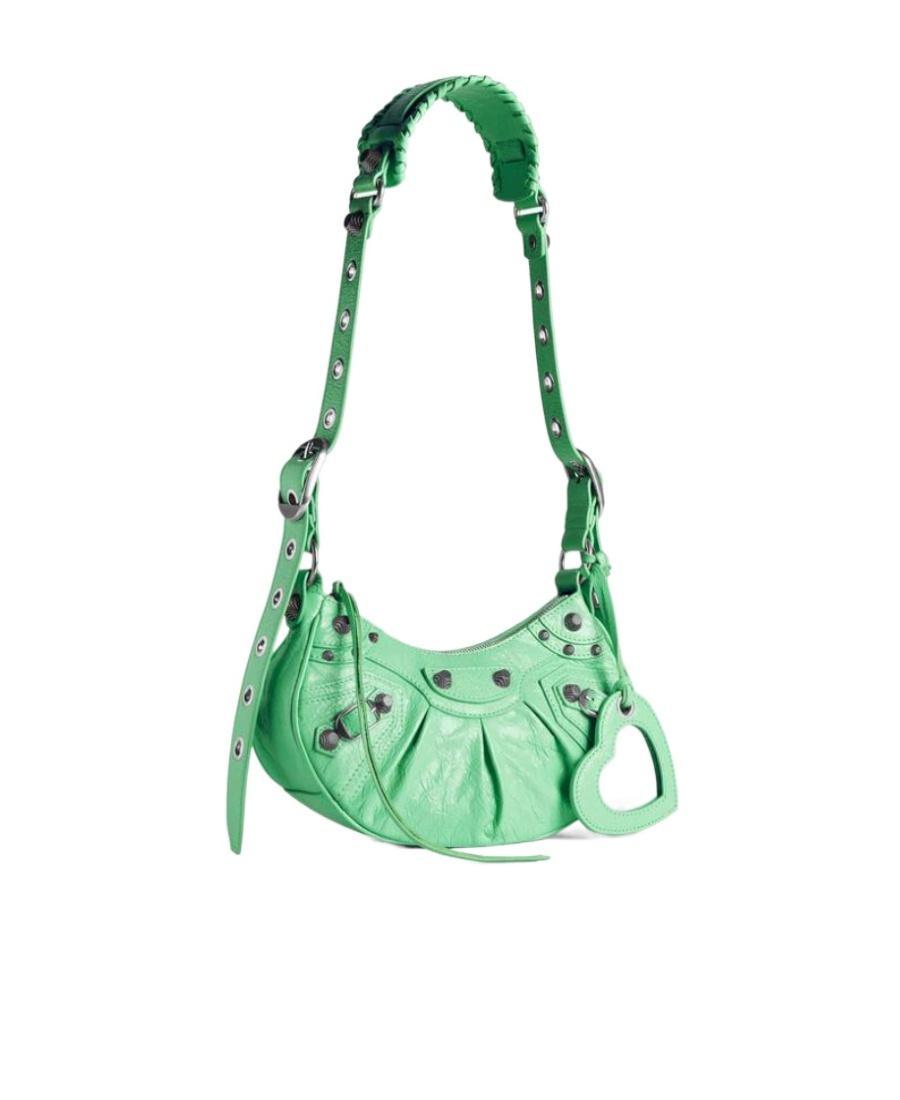 BALENCIAGA Le Cagole Xs Leather Shoulder Bag In Green Product Image