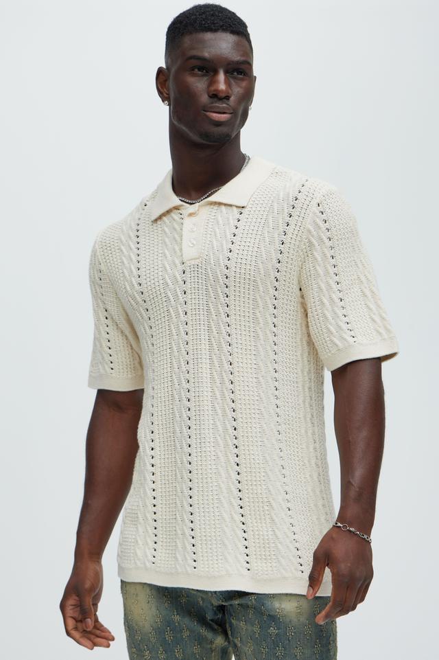 Rue De Rivoli Knitted Polo - Cream Product Image