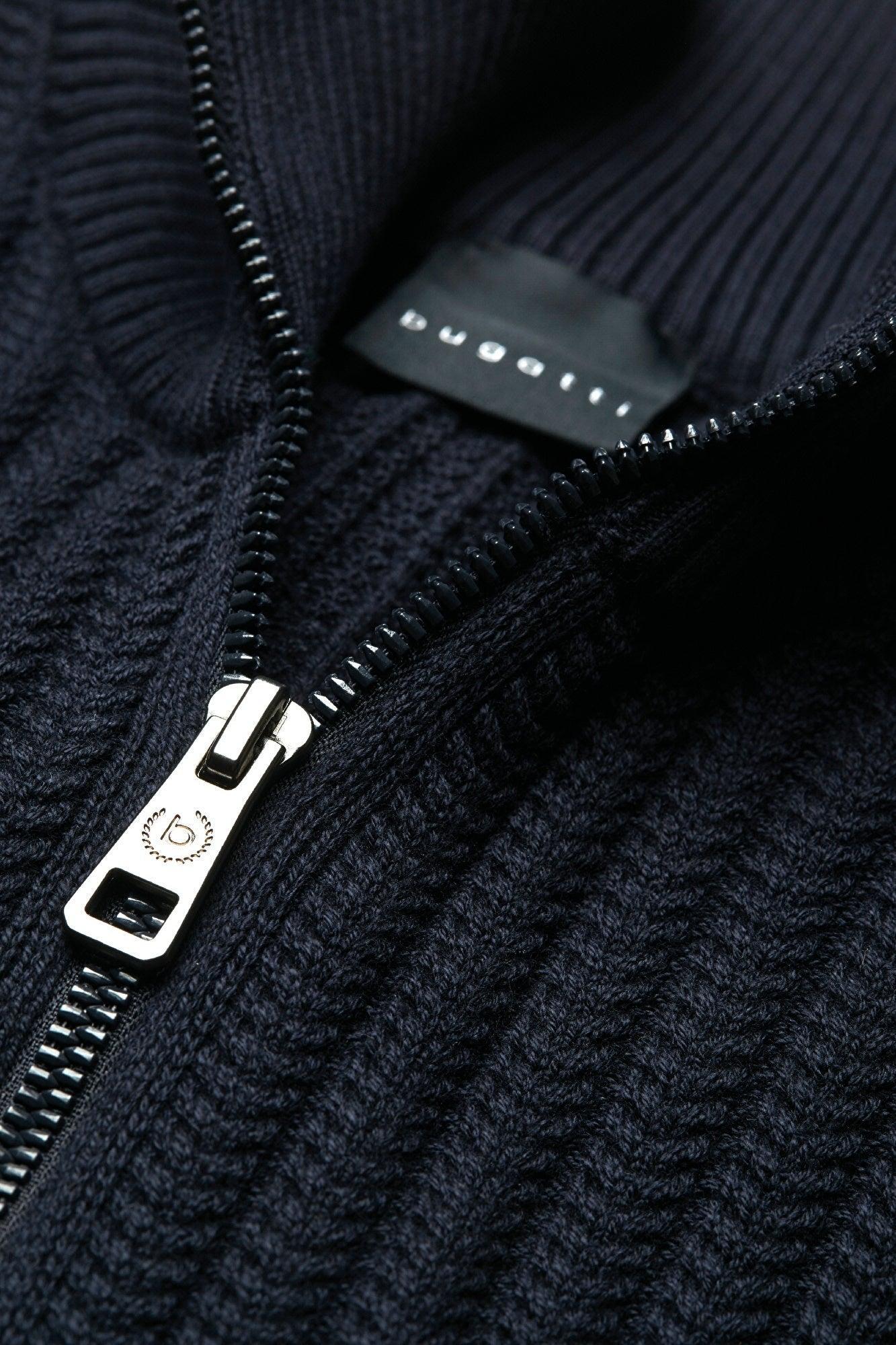 Bugatti Full Zip Navy Cardigan Sweater Male Product Image