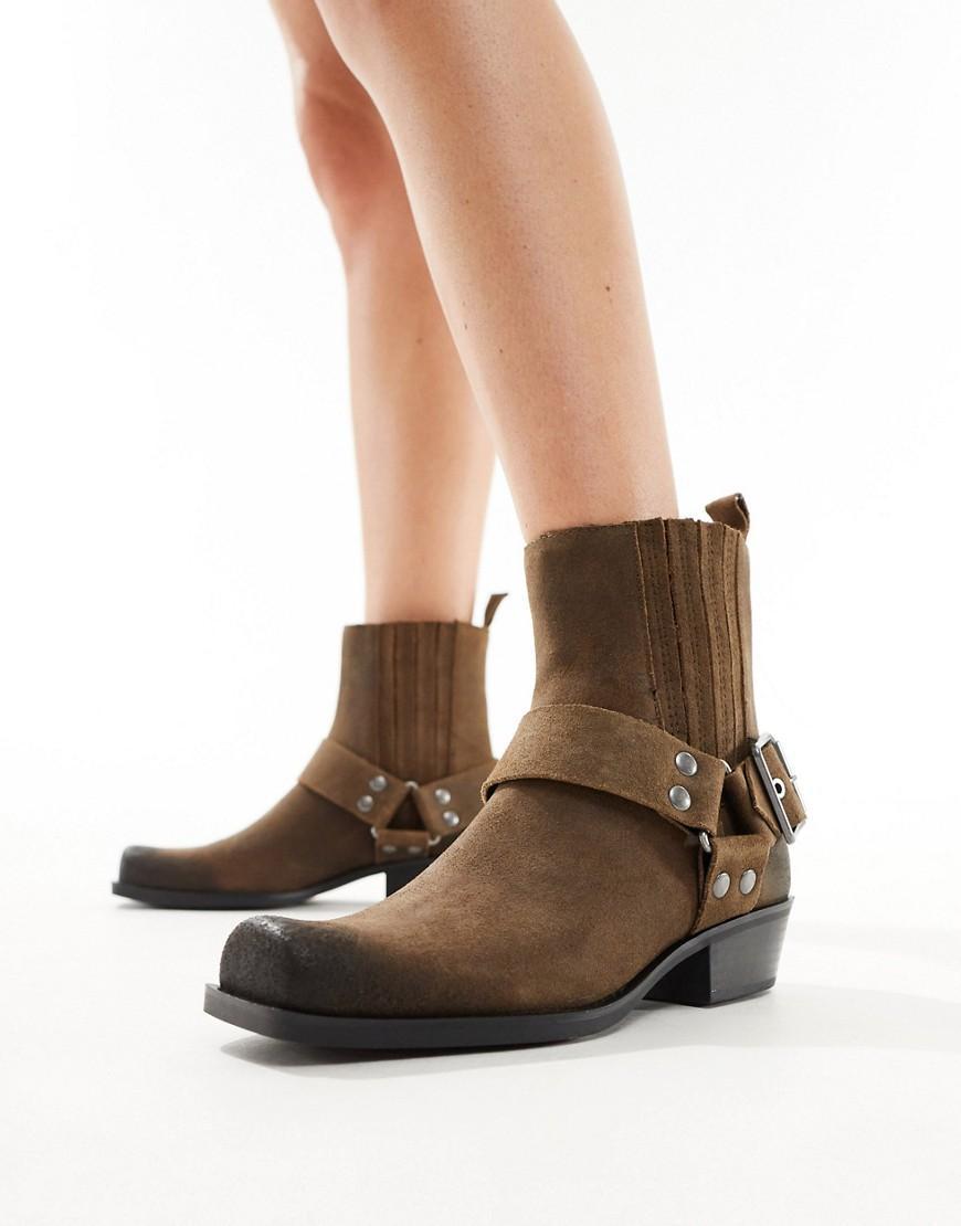 Pull & Bear ankle boots with buckle detail Product Image