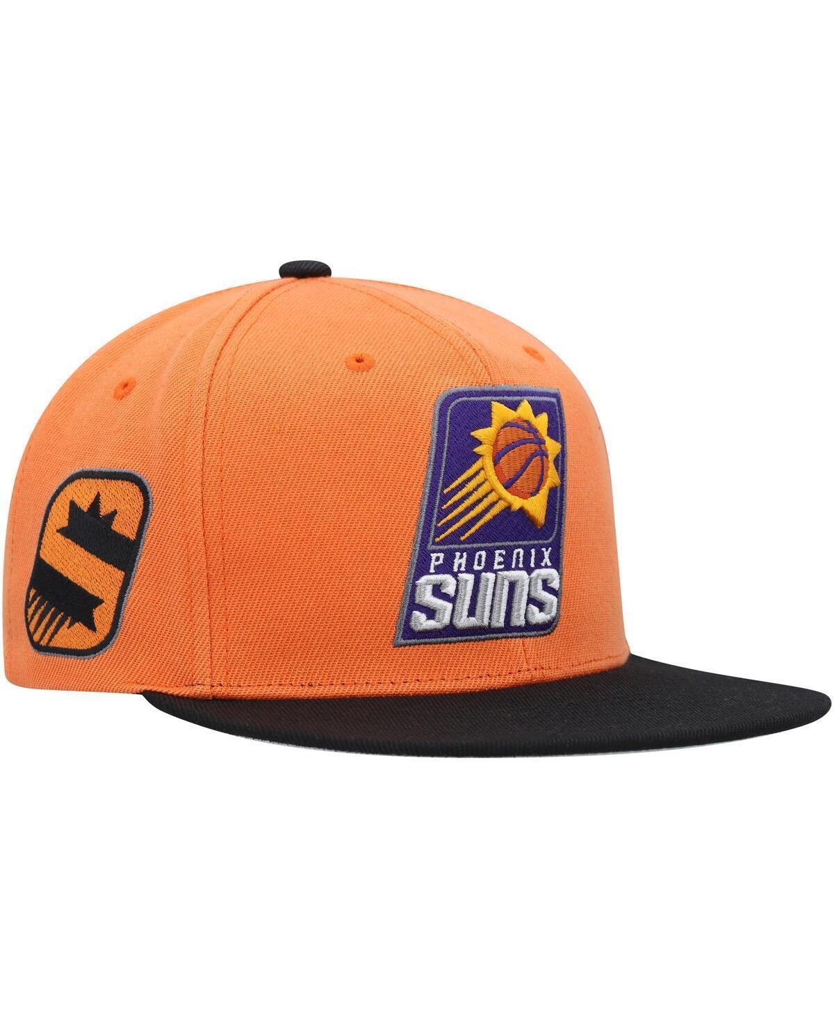 Mens Mitchell & Ness Orange/Black Phoenix Suns Side Core 2.0 Snapback Hat Product Image