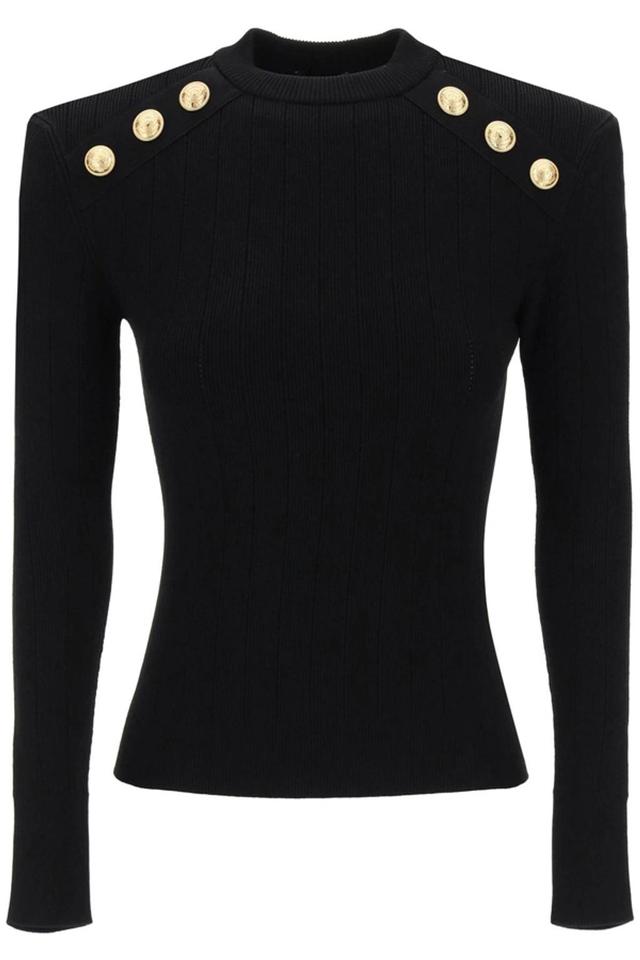 BALMAIN Button Detail Sweater In Black Product Image