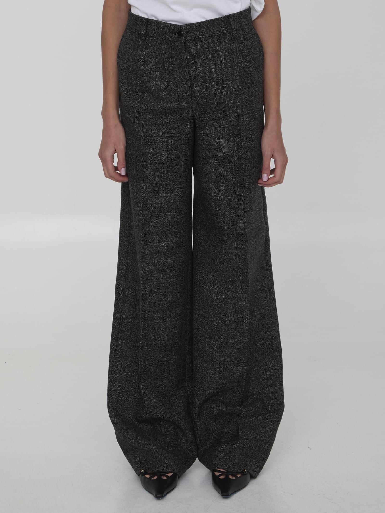 Palazzo Trousers In Grey Product Image