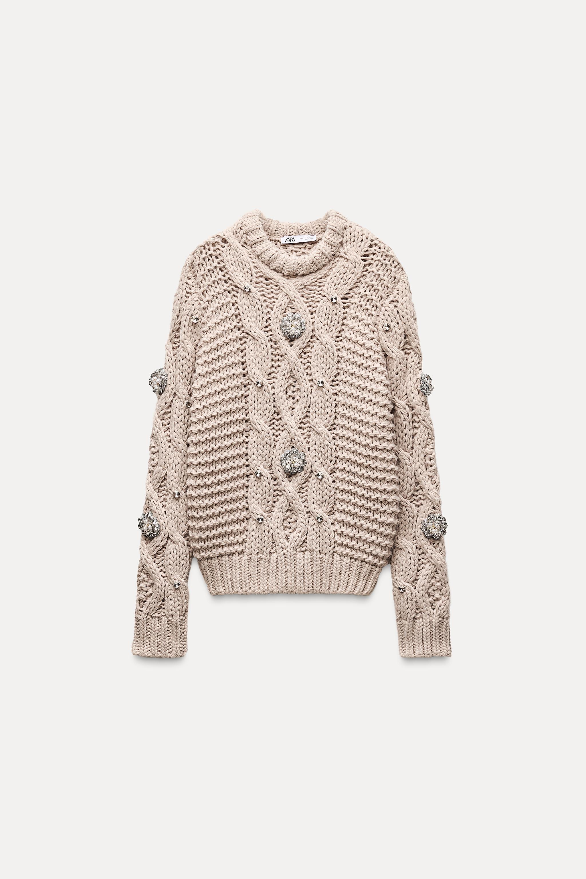 JEWEL BEADED KNIT SWEATER Product Image