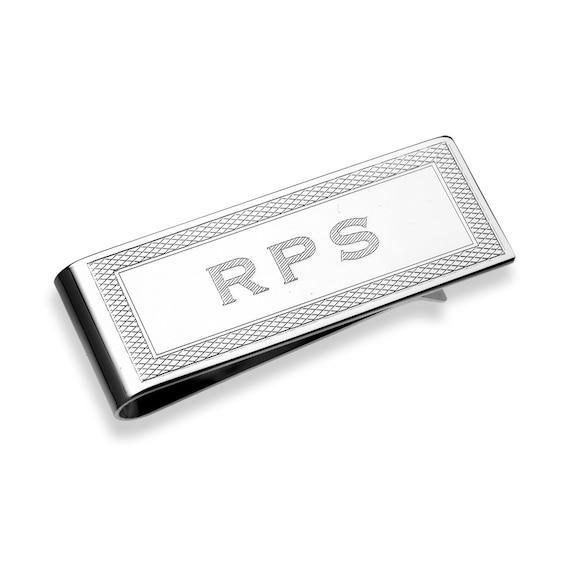 Men's Engraved Money Clip in Sterling Silver (1-4 Initials) Product Image