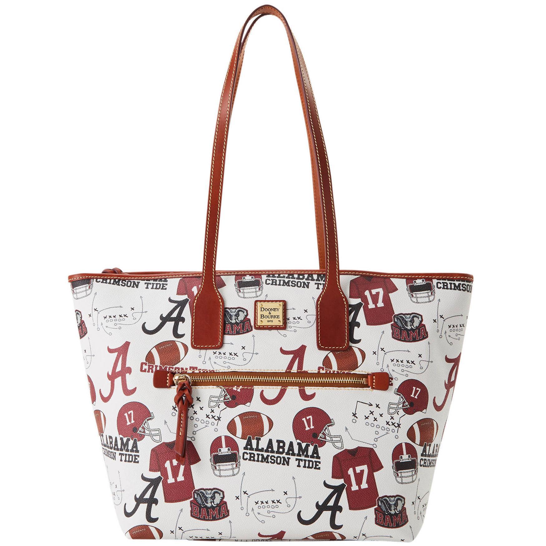 Dooney & Bourke Womens Collegiate University of Alabama Coated Cotton Tote Shopping Bag in White Multi Product Image