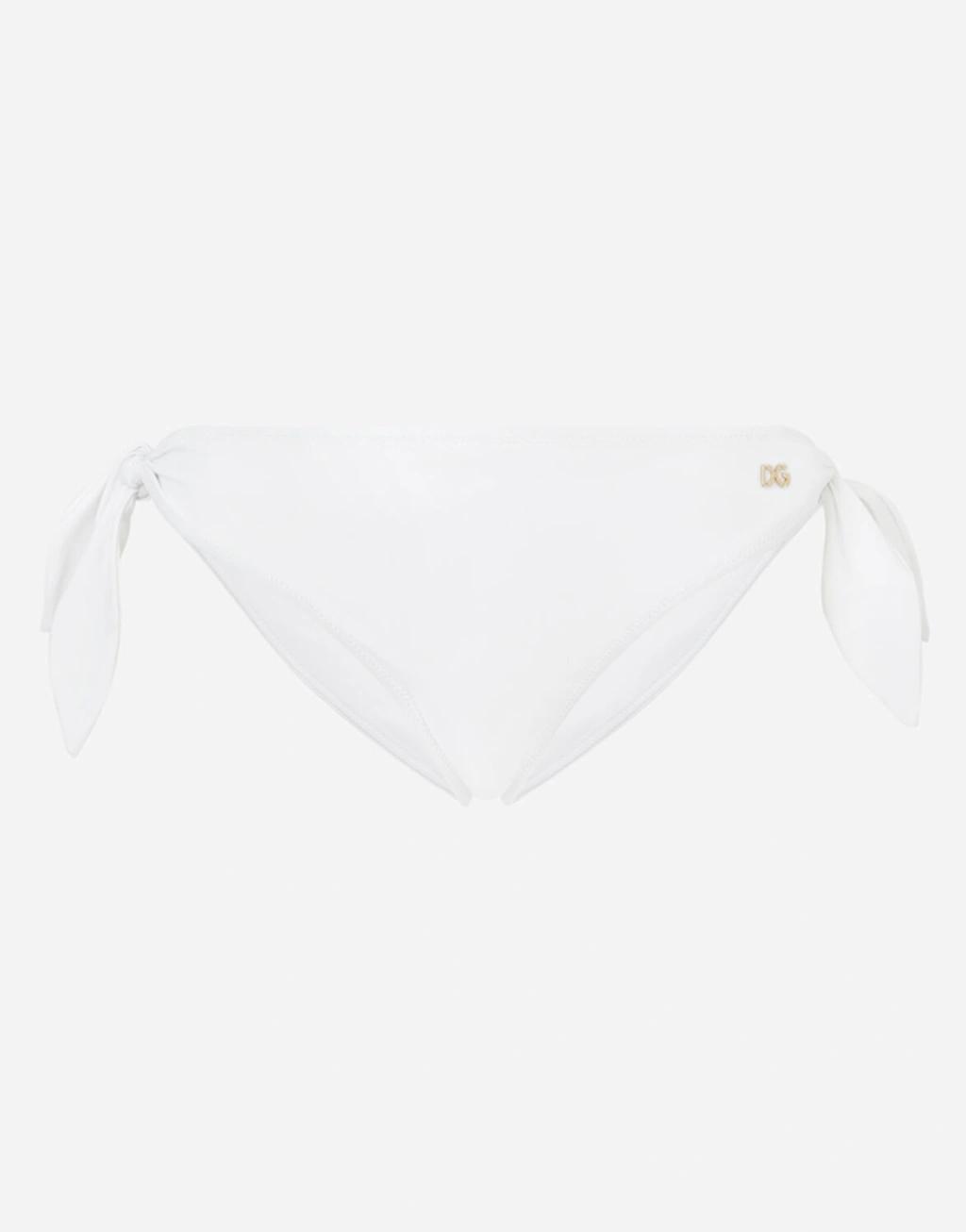 Side Tie Bikini Bottoms In White Product Image