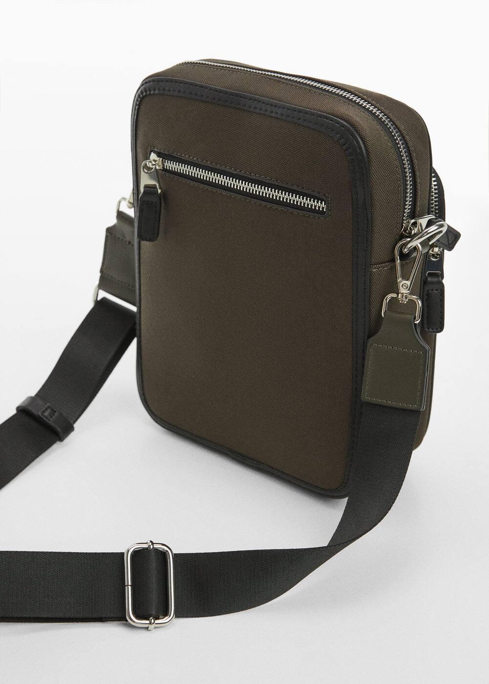 MANGO MAN - Shoulder bag with leather-effect details - One size - Men Product Image