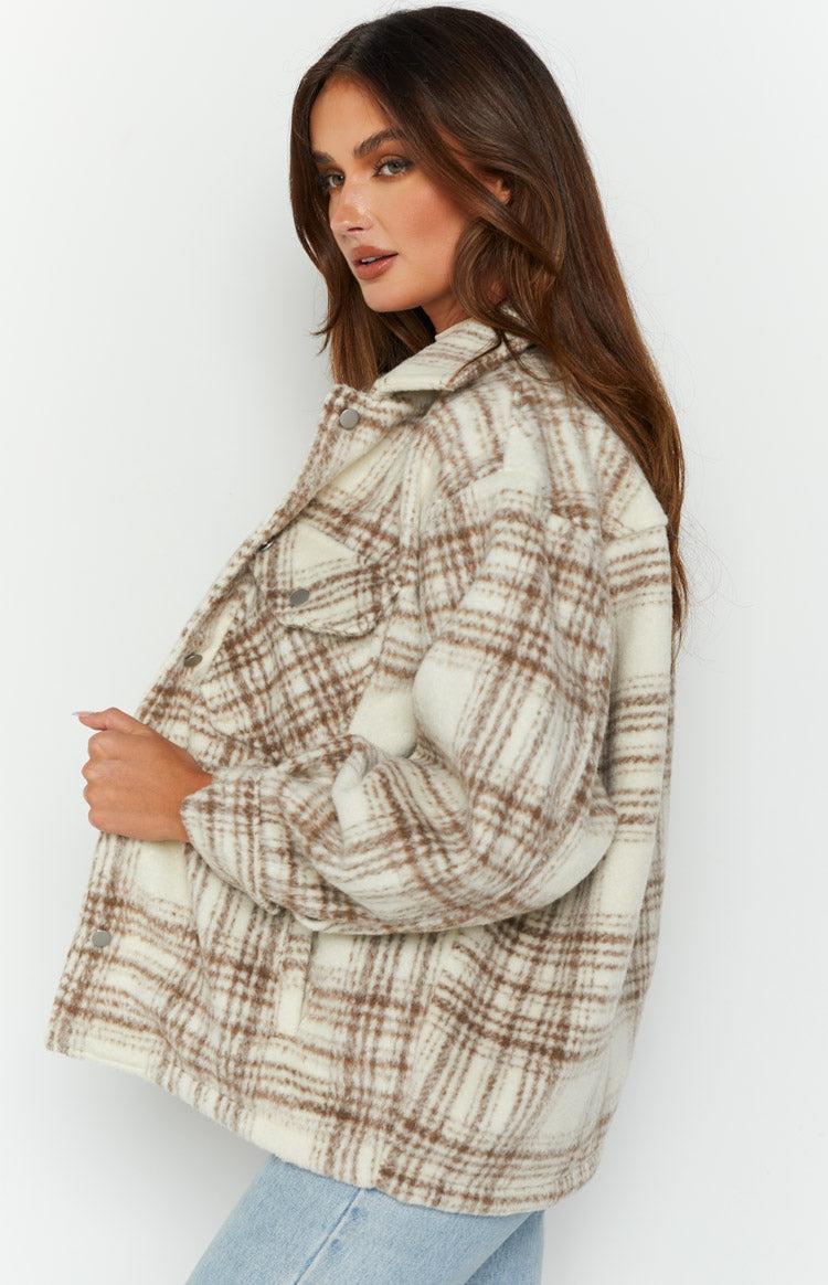 Orson Fleece Cream Check Jacket Product Image