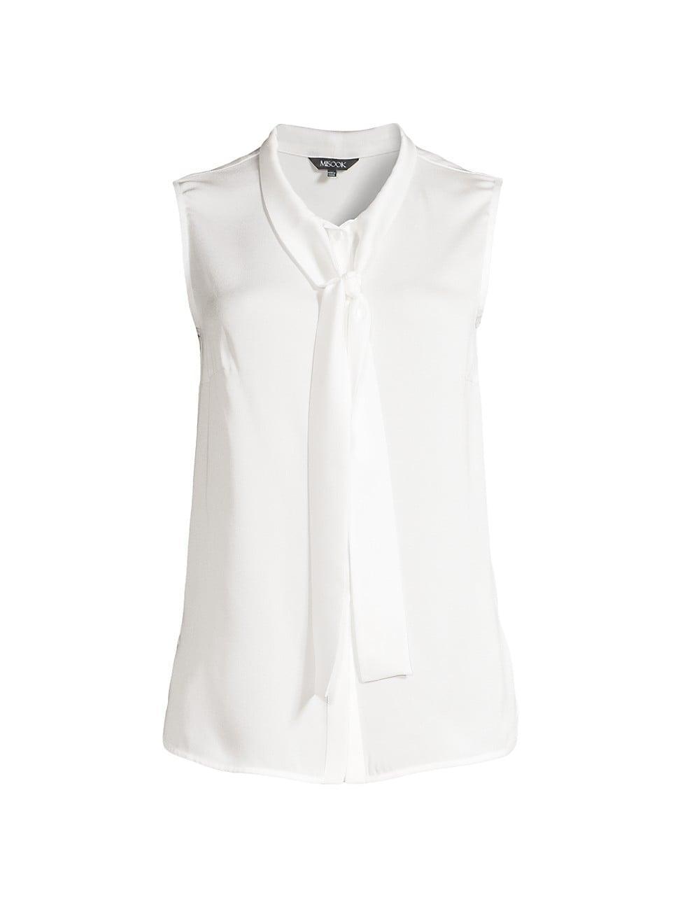 Misook Tie Neck Sleeveless Blouse Product Image