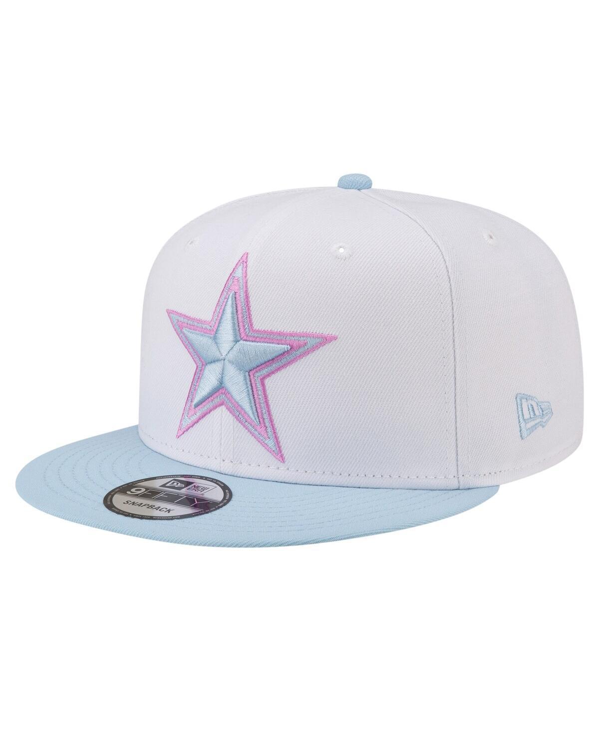 New Era Mens White Dallas Cowboys 2-Tone Color Pack 9FIFTY Snapback Hat - White, Light Blue Product Image