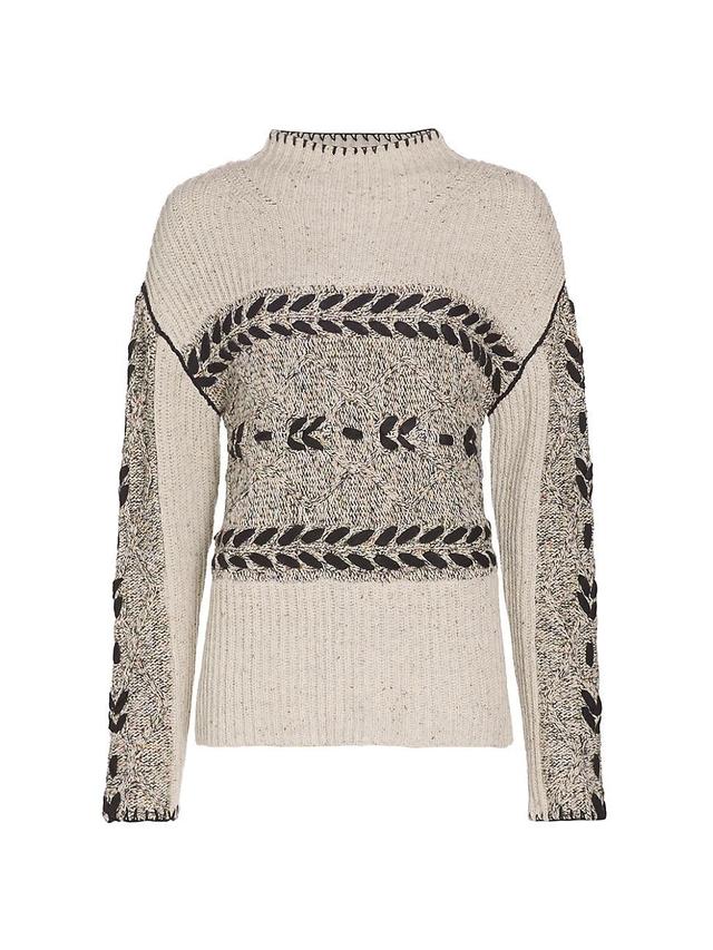 Womens Raini Ribbed Intarsia Sweater Product Image