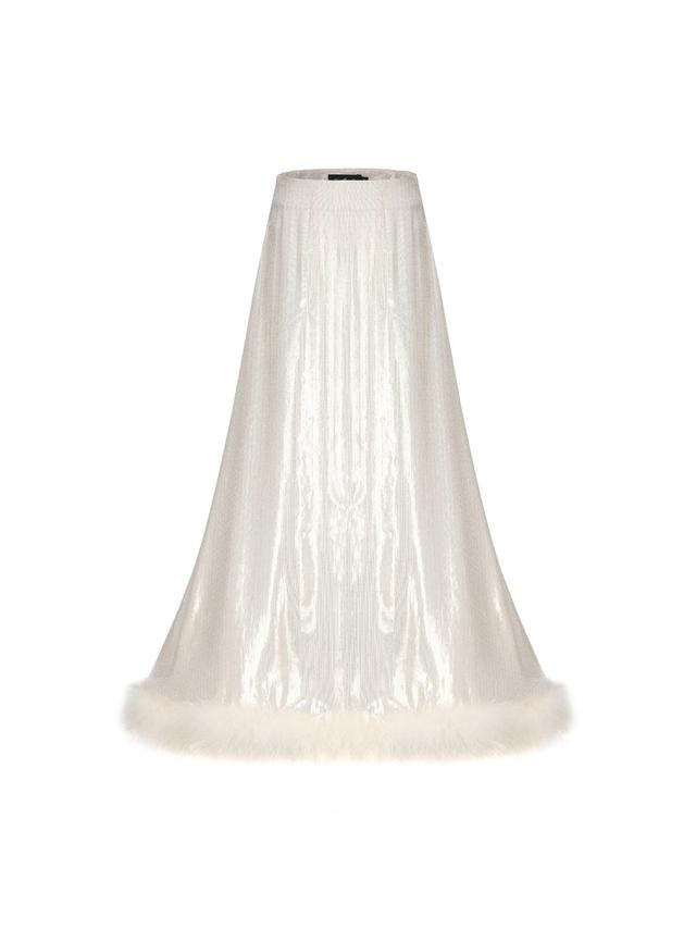 Christina Velvet Skirt  (White) Product Image