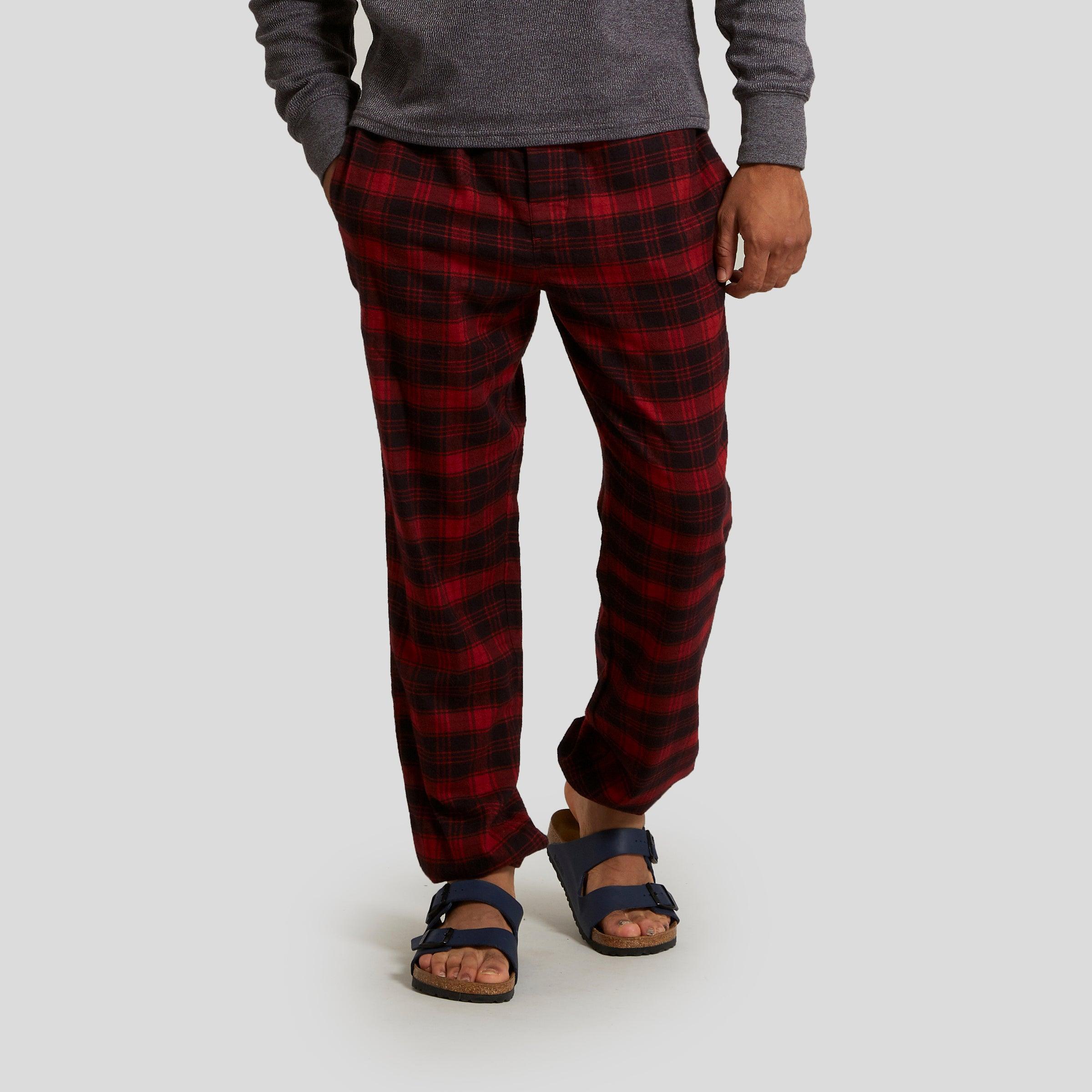 Peterman's Flannel PJ Drawcord Pant - Burnt Russet Black (Final Sale) Product Image