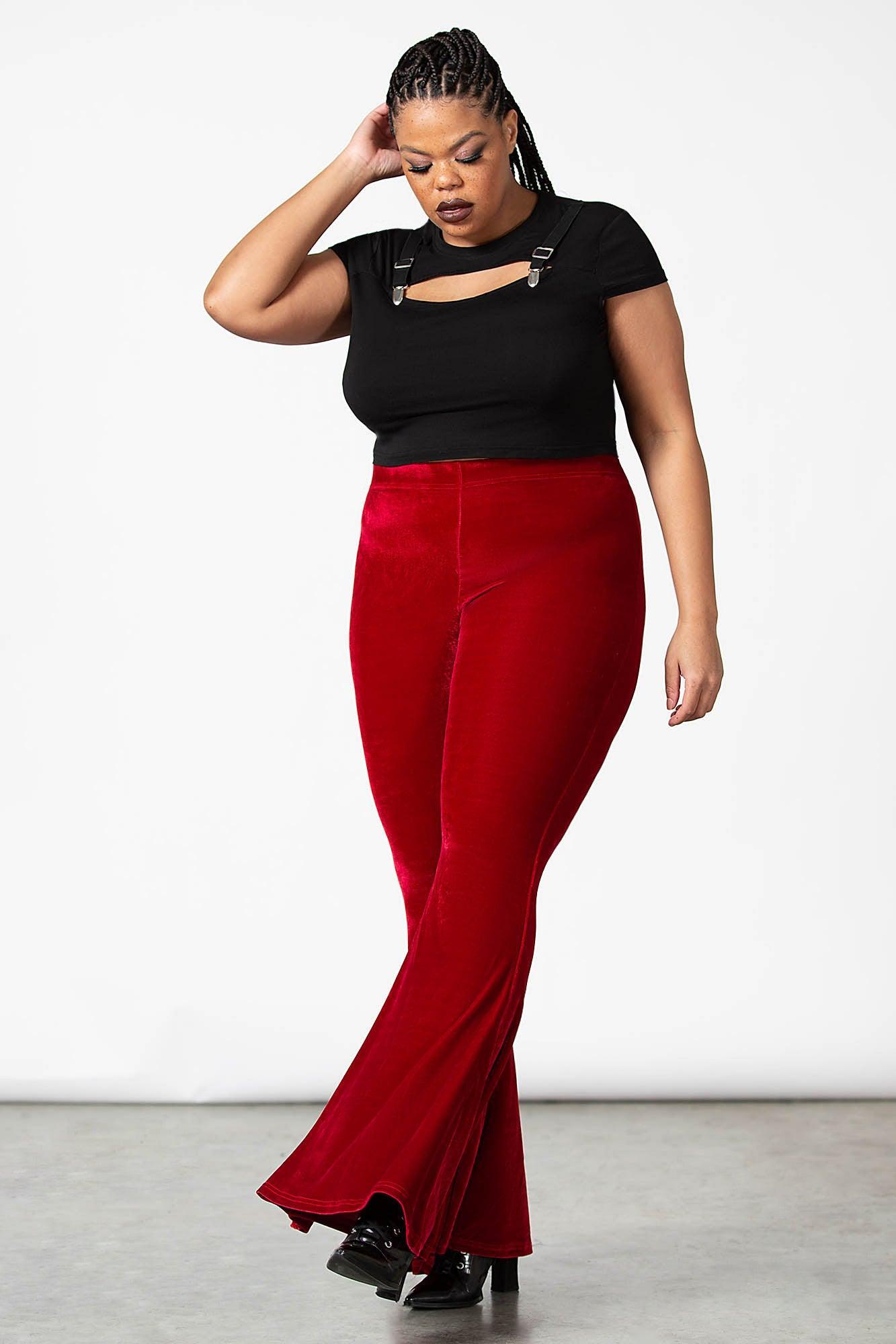 Moondance Velvet Bell Bottoms [RUBY] [PLUS] Female Product Image