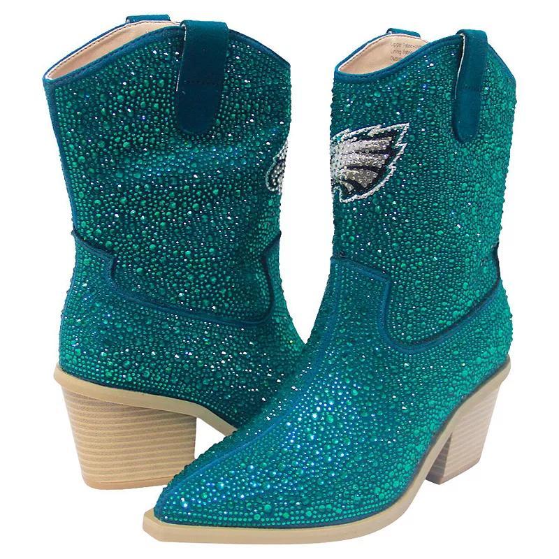 Womens Cuce Midnight Philadelphia Eagles Crystal Ankle Boots Product Image