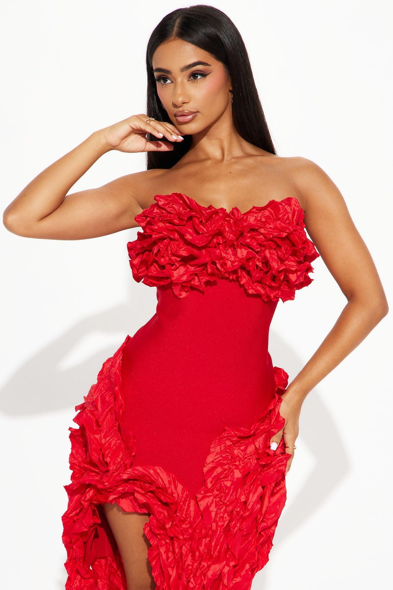 Leila Bandage Mini Dress - Red Product Image