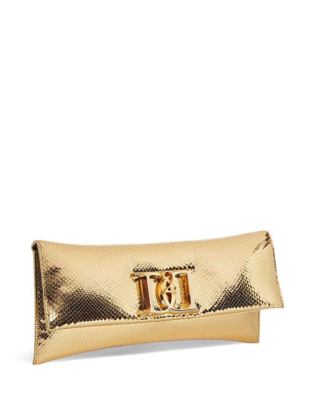 logo-plaque leather clutch bag Product Image