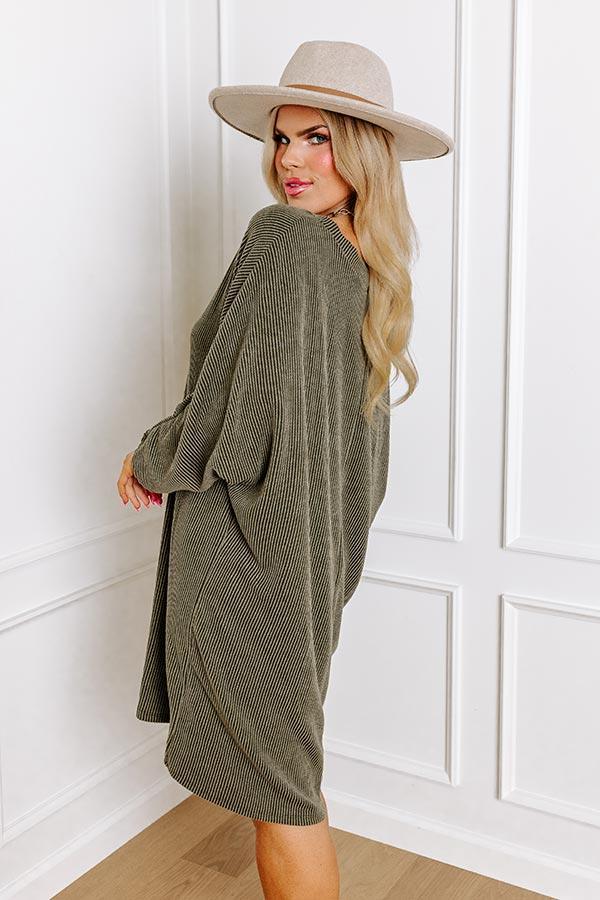 Casual Chats Shift Dress In Olive Curves Product Image