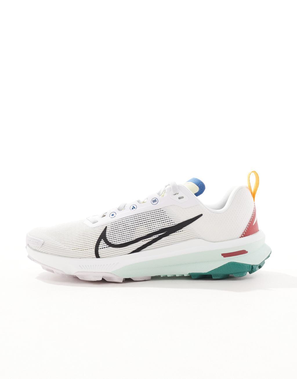 Nike Running Kiger 9 Trail sneakers in white and blue Product Image