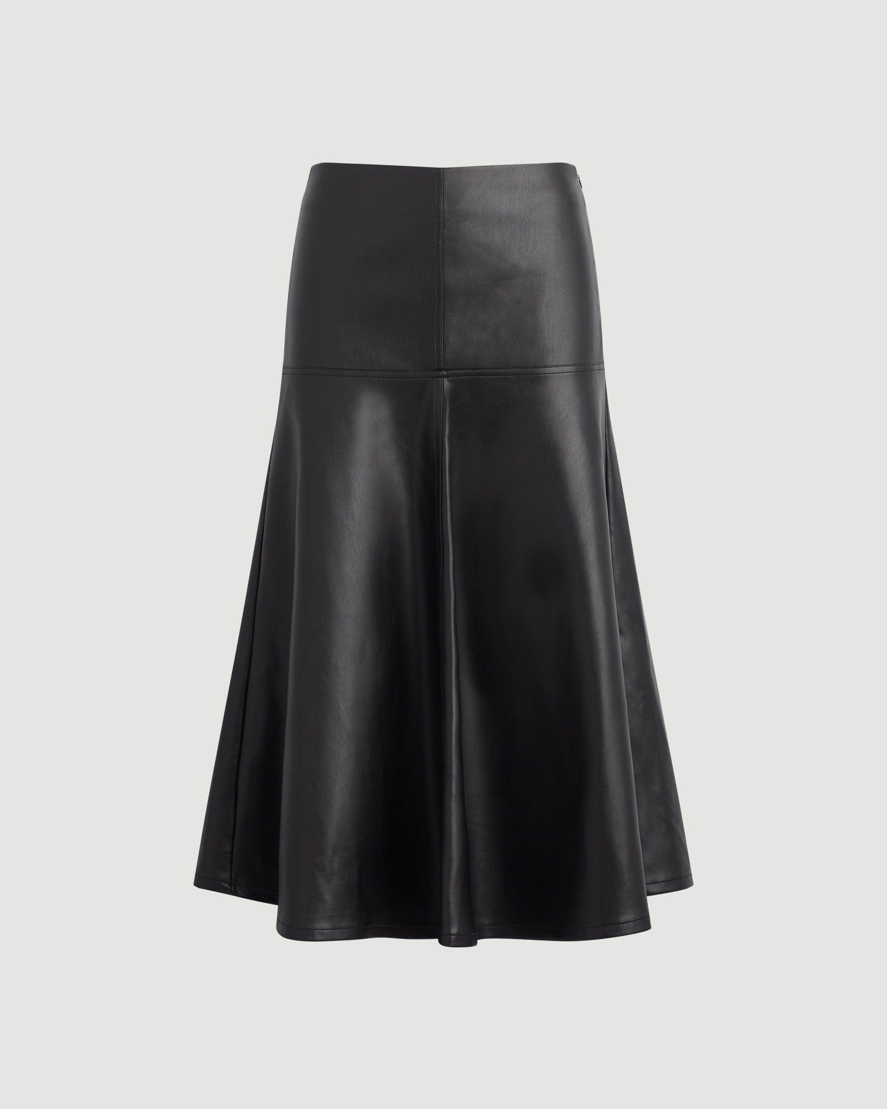 Harley A-Line Vegan Leather Skirt (Petite) Product Image