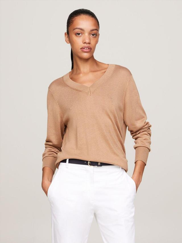 Tommy Hilfiger Women's Solid V-Neck Sweater Product Image