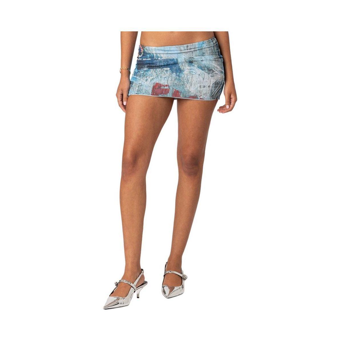 EDIKTED Love Letter Mesh Miniskirt Product Image