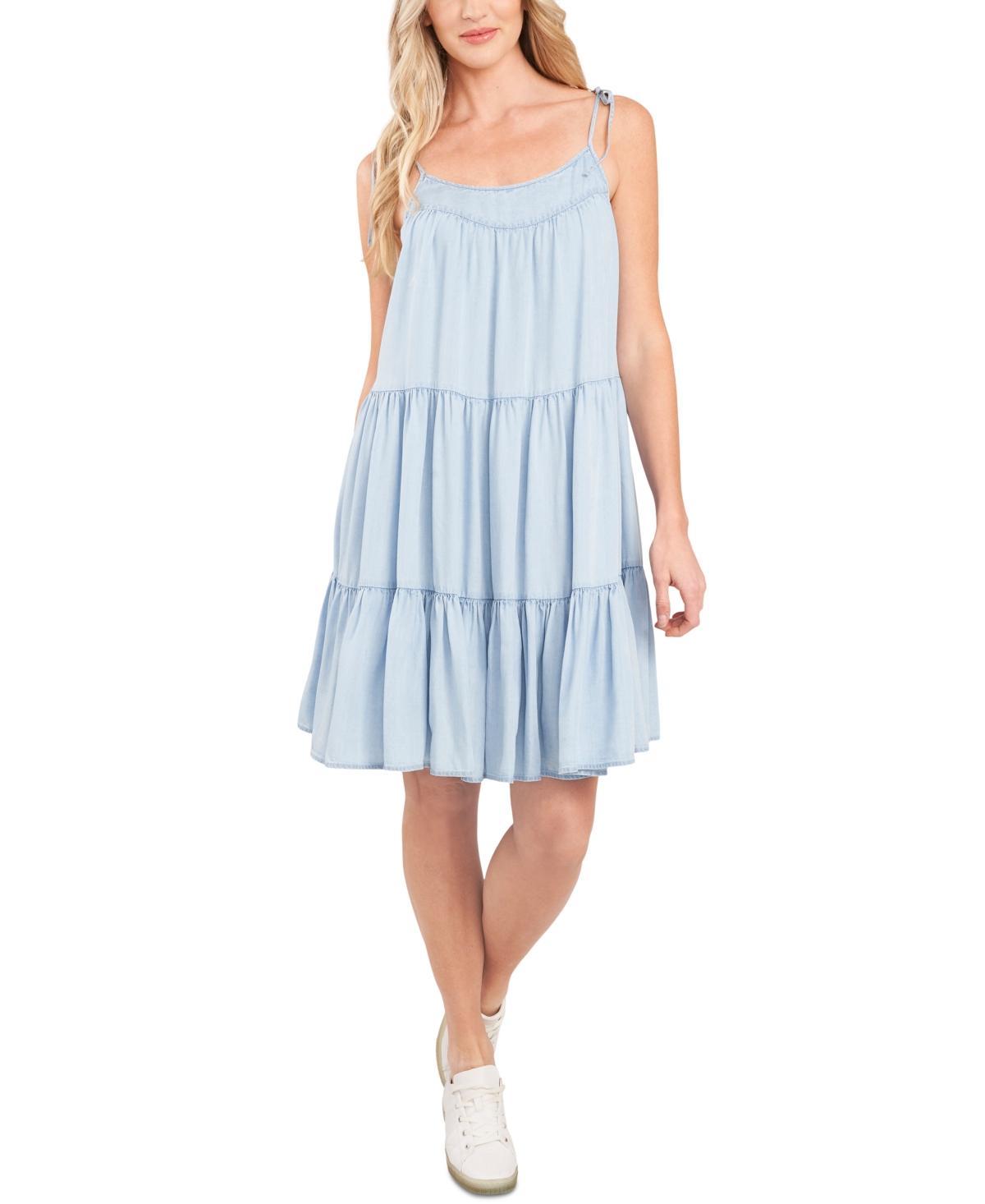 CeCe Womens Sleeveless Tiered Tie-Strap Dress Product Image