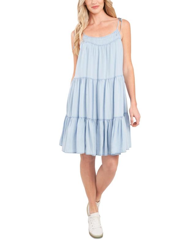 CeCe Womens Sleeveless Tiered Tie-Strap Dress Product Image