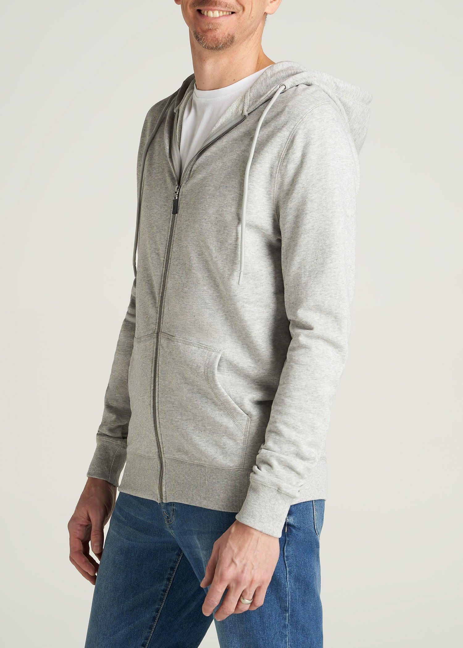 Wearever French Terry Full-Zip Men's Tall Hoodie in Grey Mix Product Image