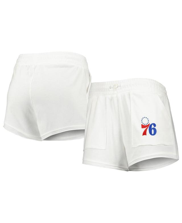 Womens Concepts Sport White Philadelphia 76ers Sunray Shorts Product Image