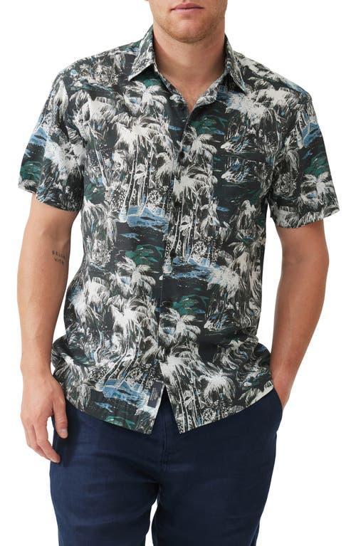 Rodd & Gunn Dakota Street Tropical Print Short Sleeve Lyocell & Cotton Button-Up Shirt Product Image