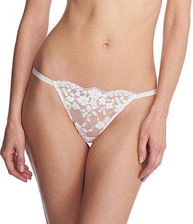 Natori Plush Romance String Thong in Ivory. Product Image