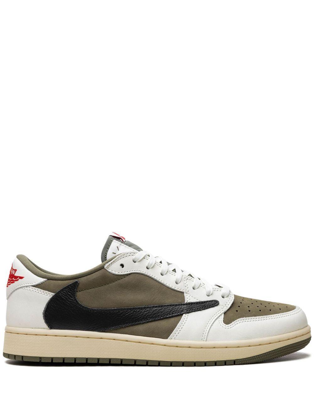 x Travis Scott Air Jordan 1 "Medium Olive" Sneakers Product Image