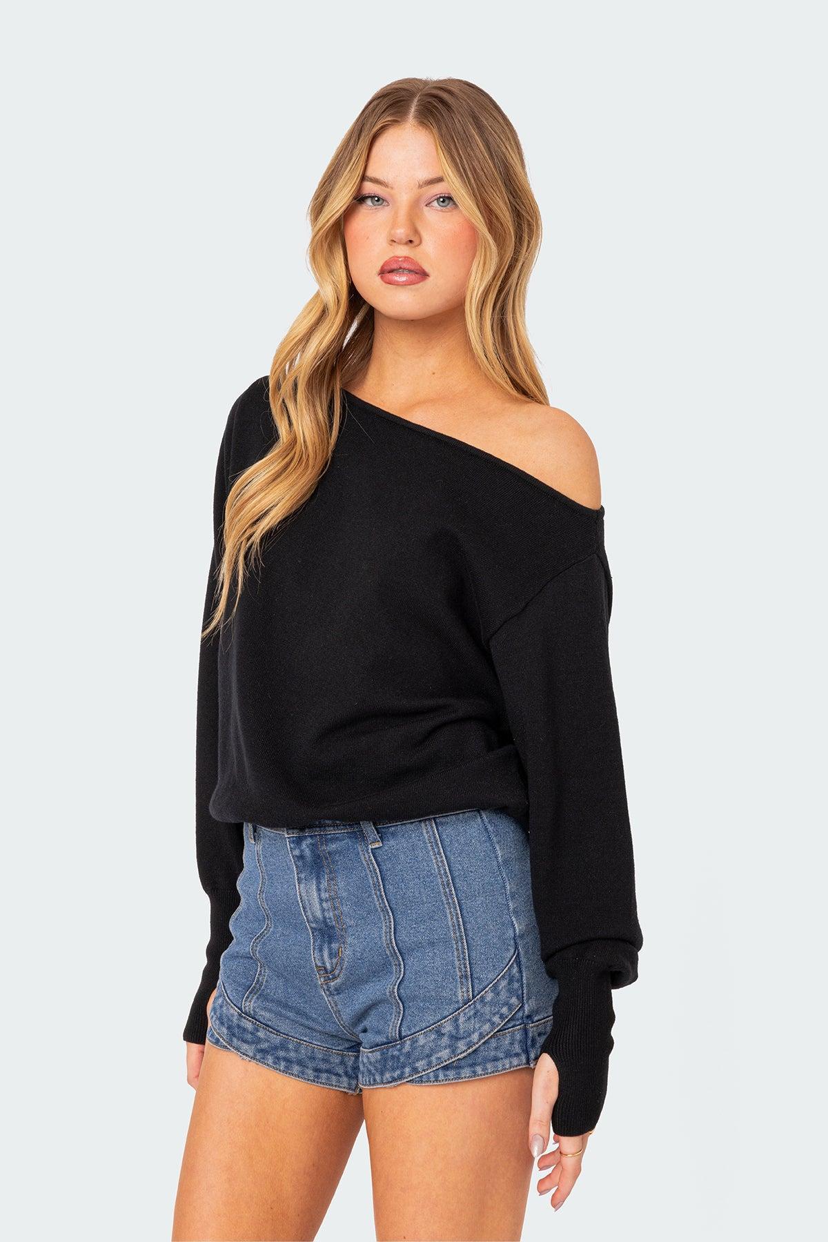 Off Shoulder Oversized Sweater Product Image